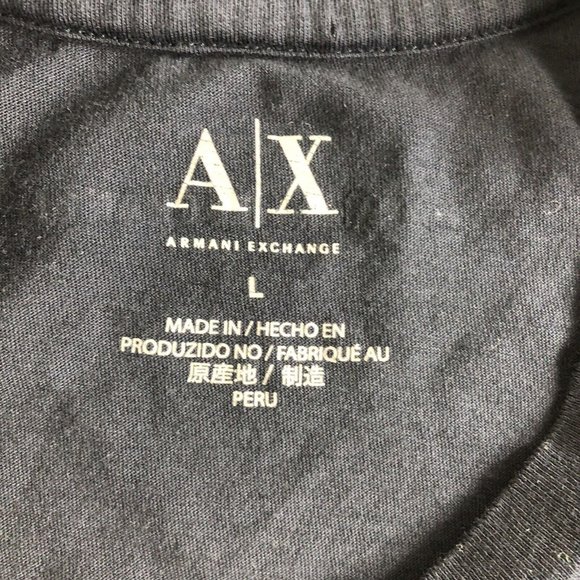 AX Armani Exchange Graphic Print Abstract Art T Shirt Size Large Blue - Picture 7 of 7